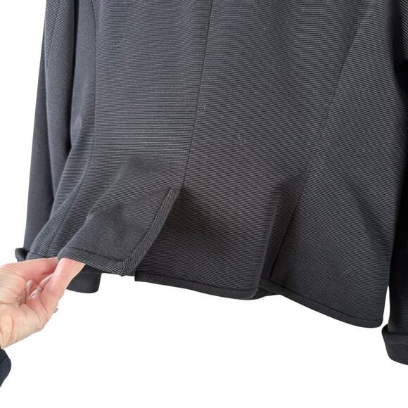 Talbots The Grace Fit Double Breasted Ribbed Blazer Jacket Cotton Silk Black, 14 - Picture 11 of 12